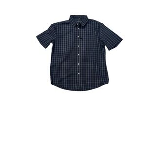 KNOX & LANE Shirt Mens M Blue Plaid Short Sleeve Slim Fit Button Up Cotton